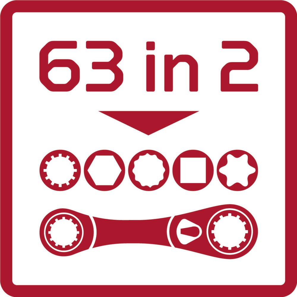 Produktabbildung Nr. 2: GEDORE red Dp.Ringratschenschl.Satz 63div.SW 2tlg R07501002