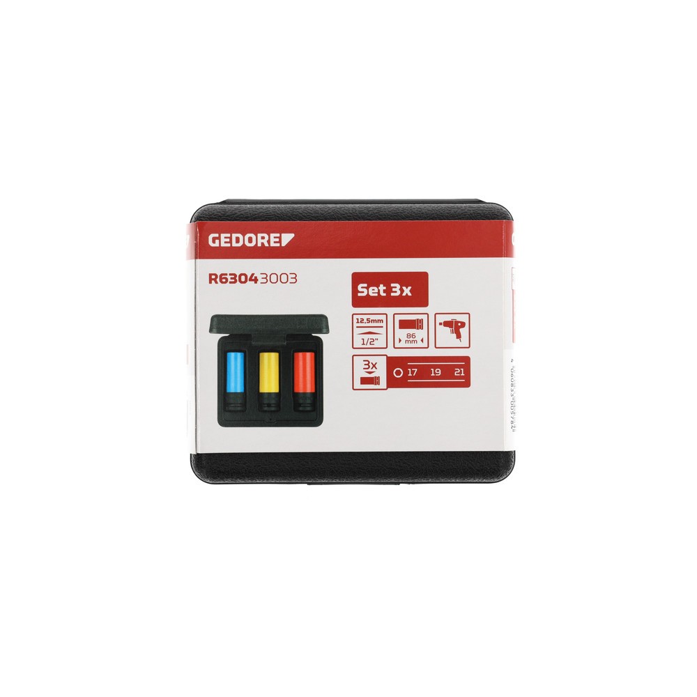 Produktabbildung Nr. 2: GEDORE red Kraftschr.Steckschl.Satz 1/2 3tlg R63043003
