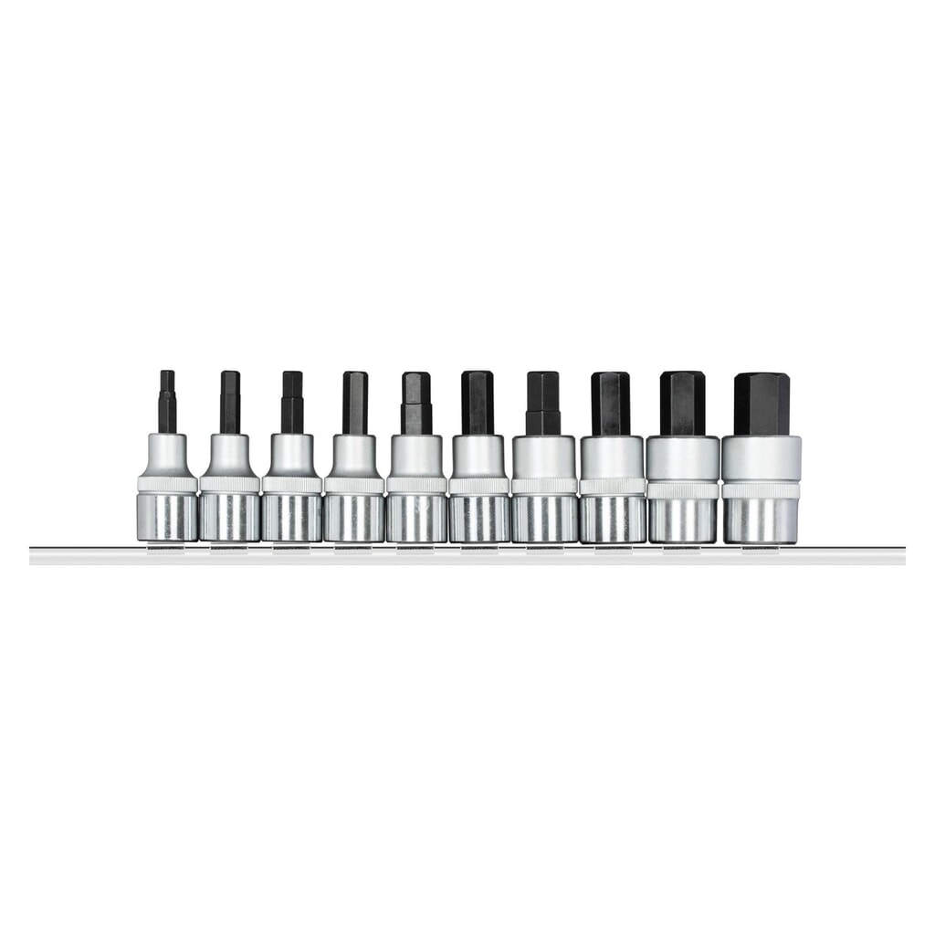 GEDORE red Schraubendr.Einsätze 1/2 +Leiste 10tlg R62558110 Produktabbildung: GEDORE red Schraubendr.Einsätze 1/2 +Leiste 10tlg R62558110