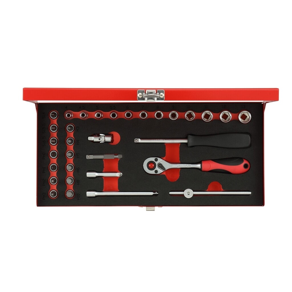 GEDORE red Steckschl.Satz 1/4 SW4-13mm 32tlg R49004033 Produktabbildung: GEDORE red Steckschl.Satz 1/4 SW4-13mm 32tlg R49004033
