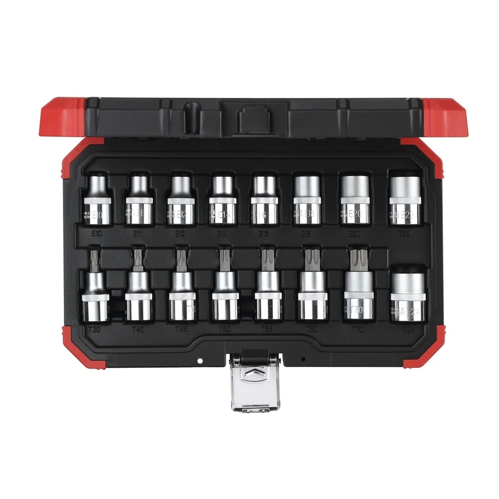 GEDORE red Steckschl.Satz 1/2 TX E10-24T30-70 16tlg R68003016 Produktabbildung: GEDORE red Steckschl.Satz 1/2 TX E10-24T30-70 16tlg R68003016