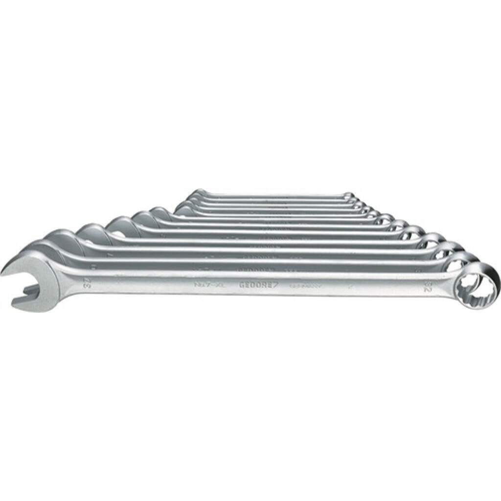 Produktabbildung: Ringmaulschlüssel-Satz 7 XL-012 12-tlg.SW 10-32mm Form A CV-Stahl GEDORE