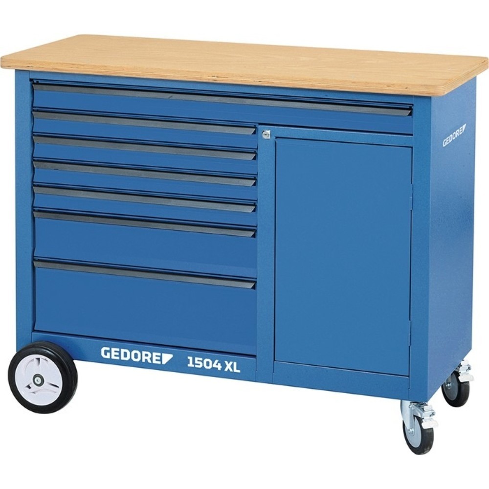 Produktabbildung: GEDORE Rollwerkbank 1504 XL, Schubladenanzahl 7 40/60 kg, Außen-B1250xT550xH985mm, 1000 kg