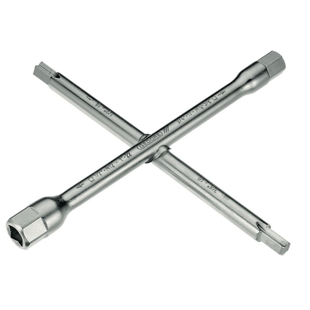GEDORE Sanitärkreuzschlüssel 378500 220x220mm 14-Fach-Funktion Produktabbildung: GEDORE Sanitärkreuzschlüssel 378500 220x220mm 14-Fach-Funktion