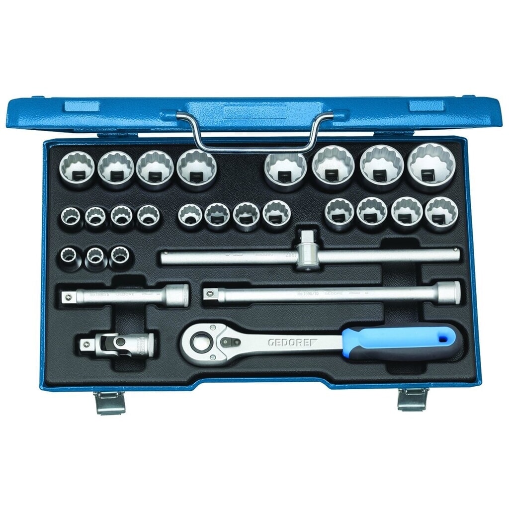 GEDORE Steckschlüssel-Satz 1/2" 28-tlg UD 10-36 mm D 19 VMU-10 Produktabbildung: GEDORE Steckschlüssel-Satz 1/2" 28-tlg UD 10-36 mm D 19 VMU-10