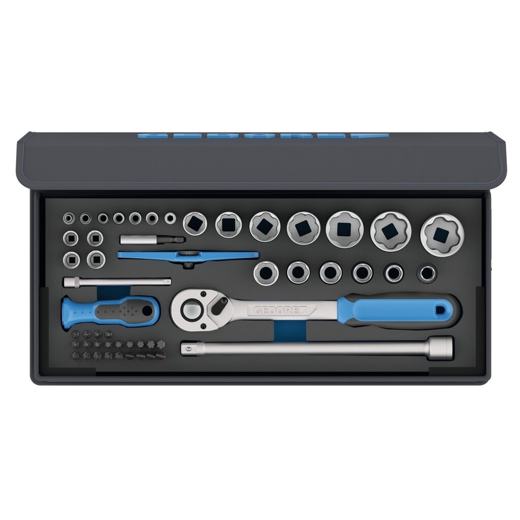 Produktabbildung: GEDORE Steckschlüssel-Satz 1/4"+1/2" 52-tlg TC 19-20-MU-10