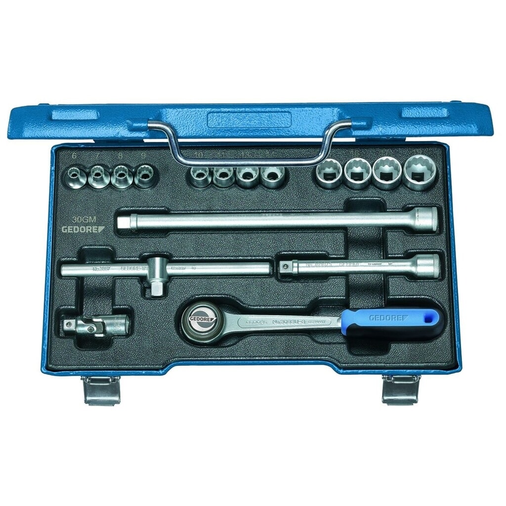 Produktabbildung: GEDORE Steckschlüssel-Satz 3/8" 17-tlg UD-Profil 6-19 mm D 30 GMU-3