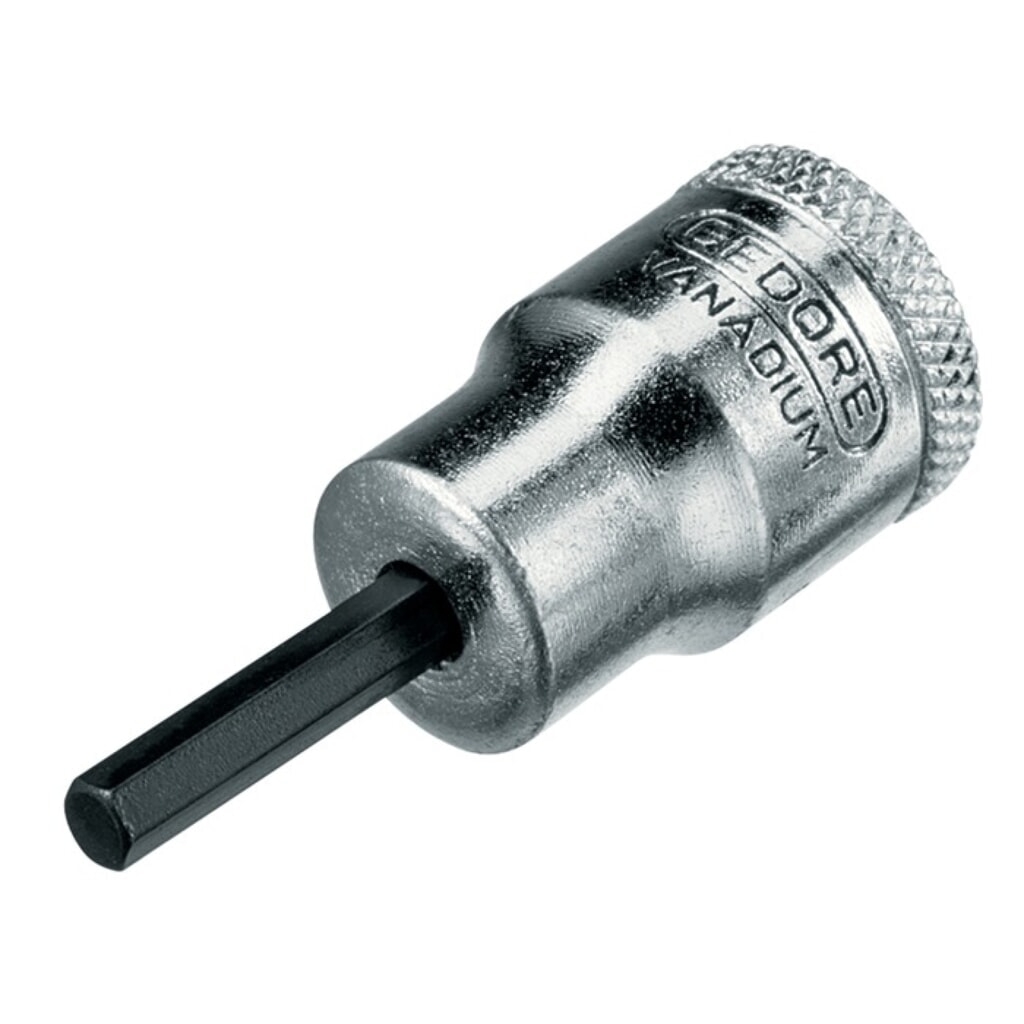GEDORE Steckschlüsseleinsatz IN 30 3/8 Zoll Innen-6-kant SW 4mm L.47mm Produktabbildung: GEDORE Steckschlüsseleinsatz IN 30 3/8 Zoll Innen-6-kant SW 4mm L.47mm