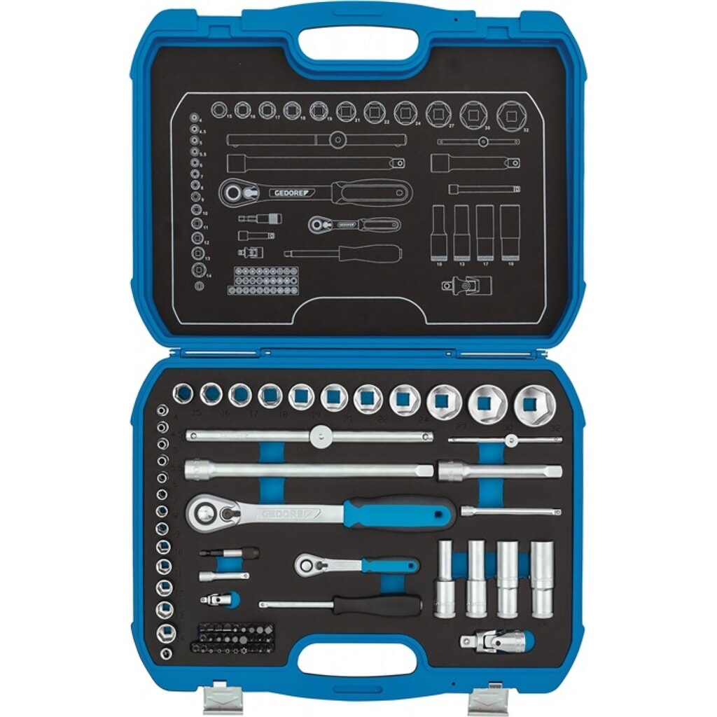 Produktabbildung: GEDORE Steckschlüsselsatz 19 BMC 20 69-tlg.1/4+1/2 Zoll SW 4-32mm Z.60/40 6KT