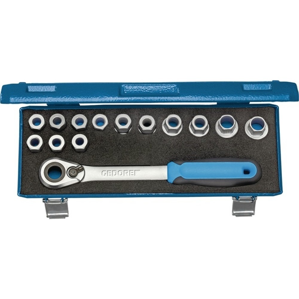 Produktabbildung Nr. 1: GEDORE Steckschlüsselsatz 19 SKU-20 14-tlg.1/2 Zoll SW 10-24mm Z.60 6KT