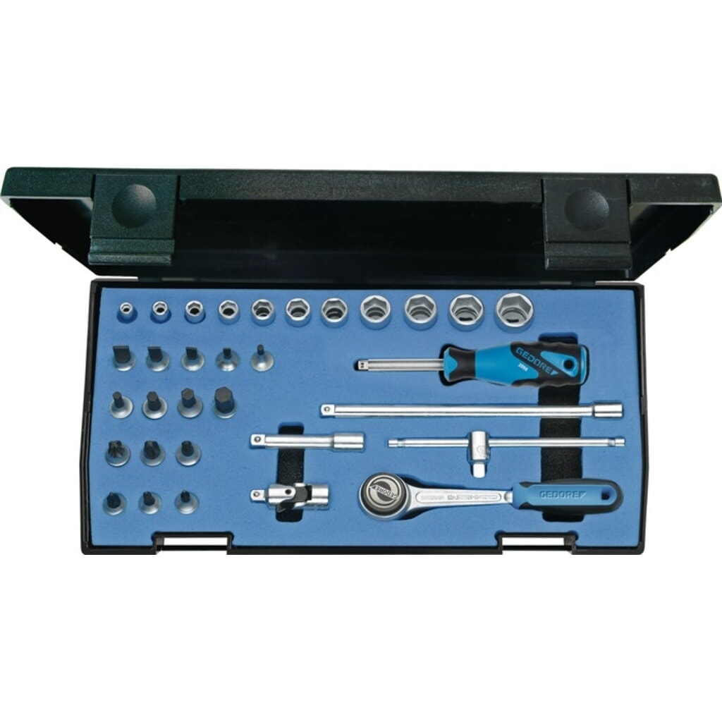 GEDORE Steckschlüsselsatz 20 IMU-3 32-tlg.1/4 Zoll SW 4-14mm Z.72 6KT Produktabbildung: GEDORE Steckschlüsselsatz 20 IMU-3 32-tlg.1/4 Zoll SW 4-14mm Z.72 6KT