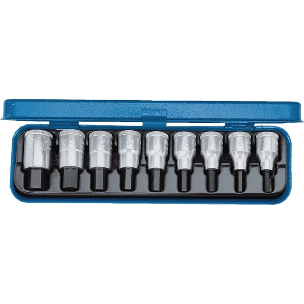 GEDORE Steckschlüsselsatz IN 19 PA 9-tlg.1/2 Zoll 3/16-5/8 Zoll f.i6-KT.-Schr Produktabbildung: GEDORE Steckschlüsselsatz IN 19 PA 9-tlg.1/2 Zoll 3/16-5/8 Zoll f.i6-KT.-Schr