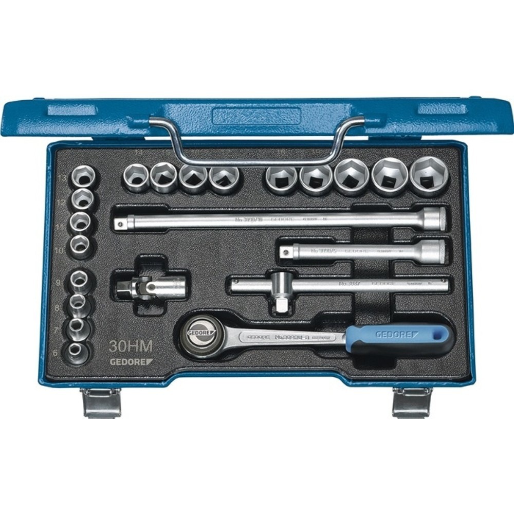 Produktabbildung Nr. 1: GEDORE Steckschlüsselsatz 30 HMU-10 22-tlg.3/8 Zoll SW 6-22mm Z.32 6KT