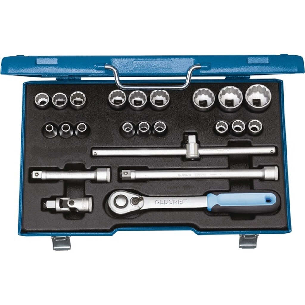 Produktabbildung: GEDORE Steckschlüsselsatz D19 EMU-20 23-tlg.1/2 Zoll SW 8-32mm Z.60 12KT