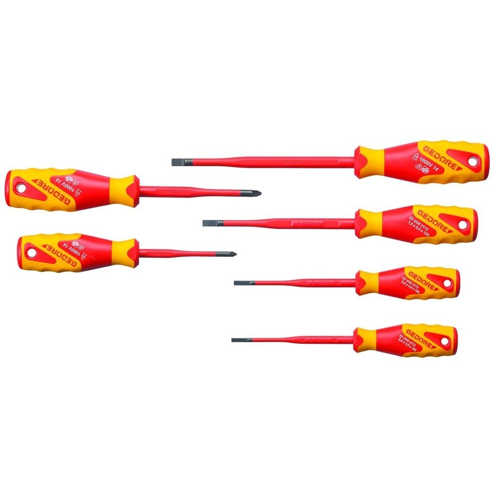 Produktabbildung: GEDORE VDE-Schraubendreher-Satz SLIM DRIVE, 6-tlg VDE 2162-2172 PZ-06