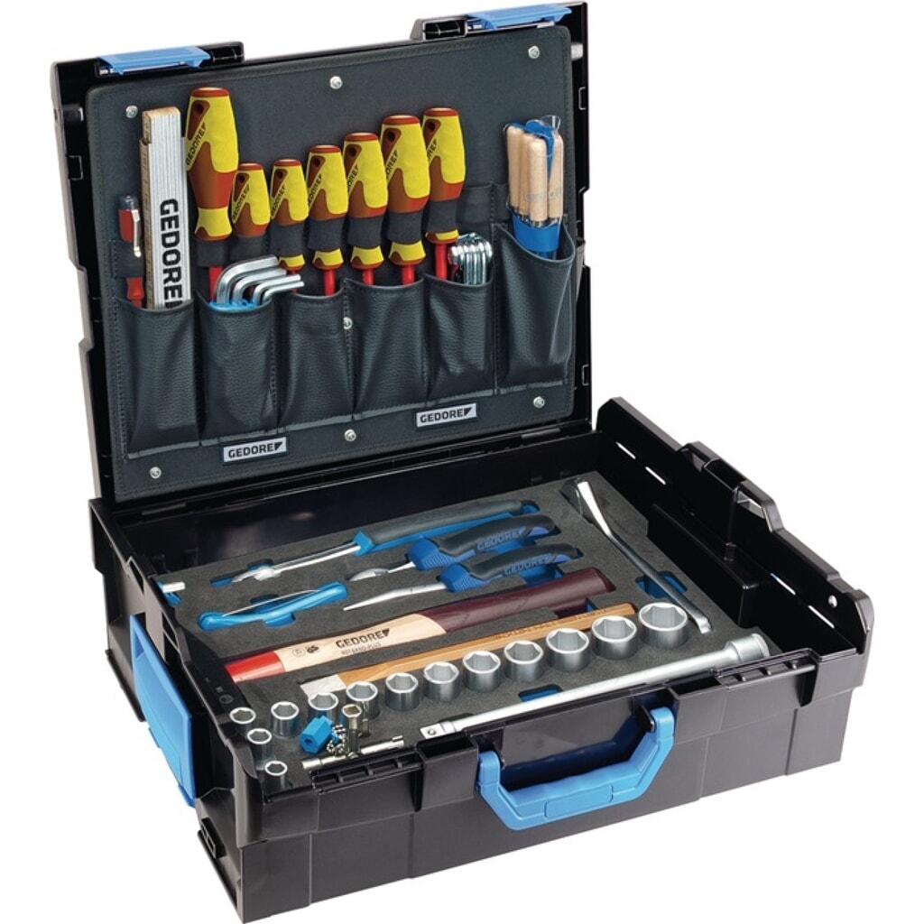 Produktabbildung: GEDORE Werkzeugsortiment 1100-01 58-tlg.allgemeines Handwerk L-Boxx
