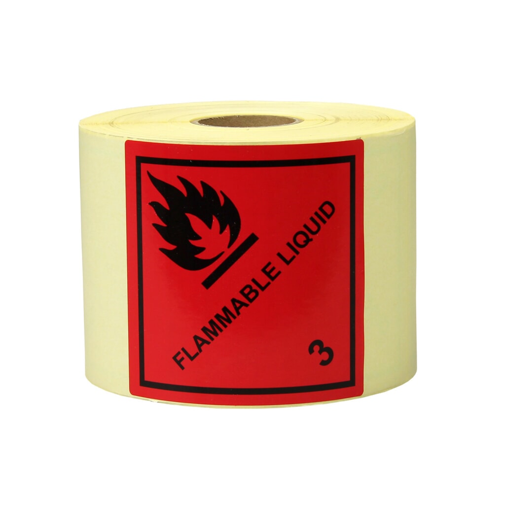 Gefahrgut-Etiketten, 100 x 100 mm, Aufdruck/Symbol, "Flammable Liquid" Produktabbildung: Gefahrgut-Etiketten, 100 x 100 mm, Aufdruck/Symbol, "Flammable Liquid"