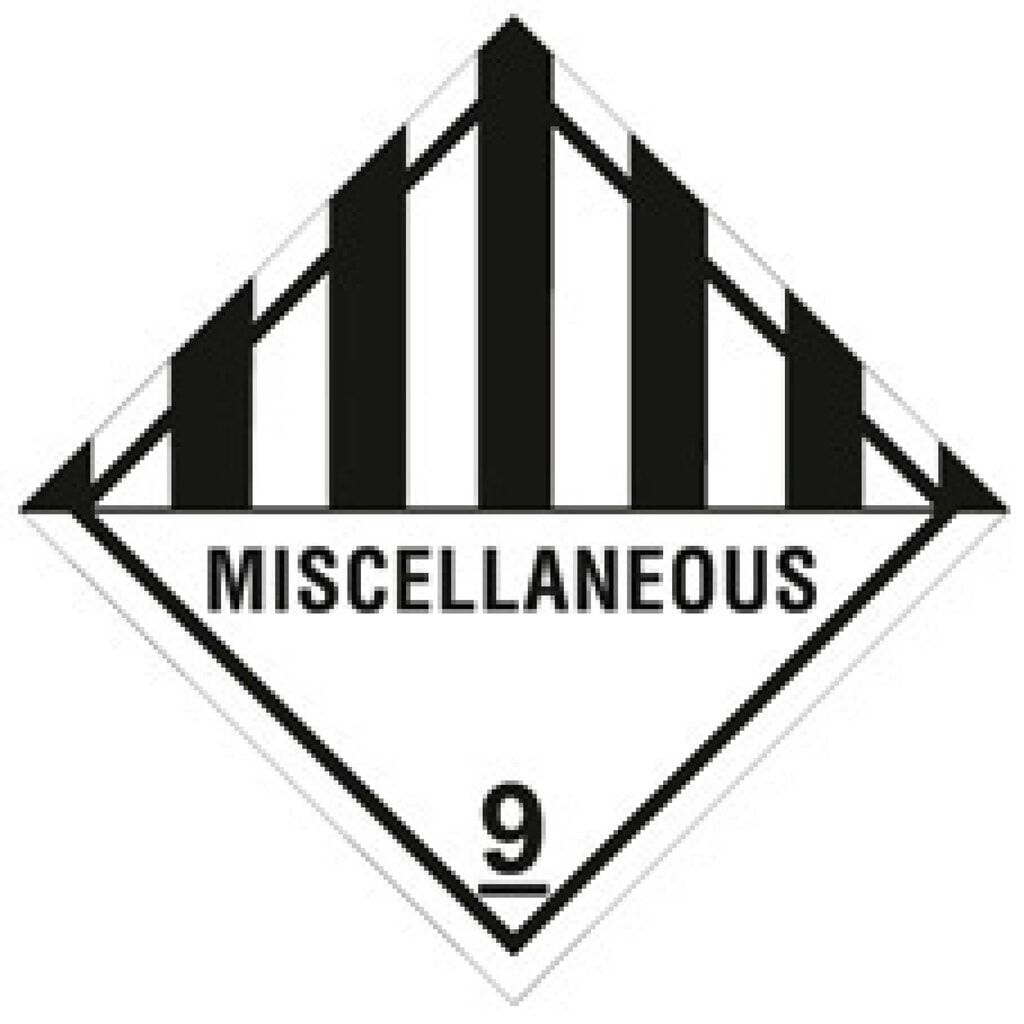 Gefahrgut-Etiketten, 100 x 100 mm, mit Aufdruck/Symbol, "Miscellaneous" Produktabbildung: Gefahrgut-Etiketten, 100 x 100 mm, mit Aufdruck/Symbol, "Miscellaneous"
