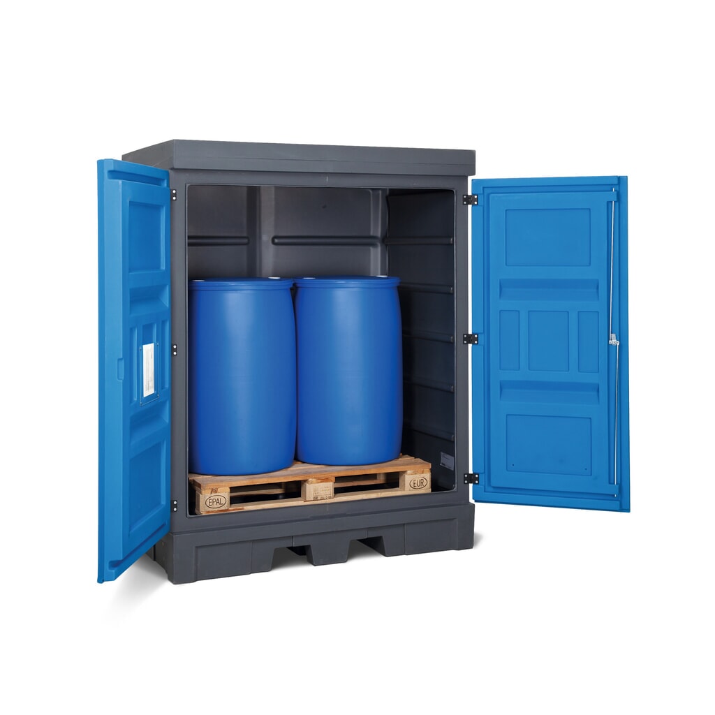 Produktabbildung Nr. 2: Gefahrstoff-Depot aus PE, HxBxT 1.980 x 1.560 x 1.080 mm, 2x 200 l