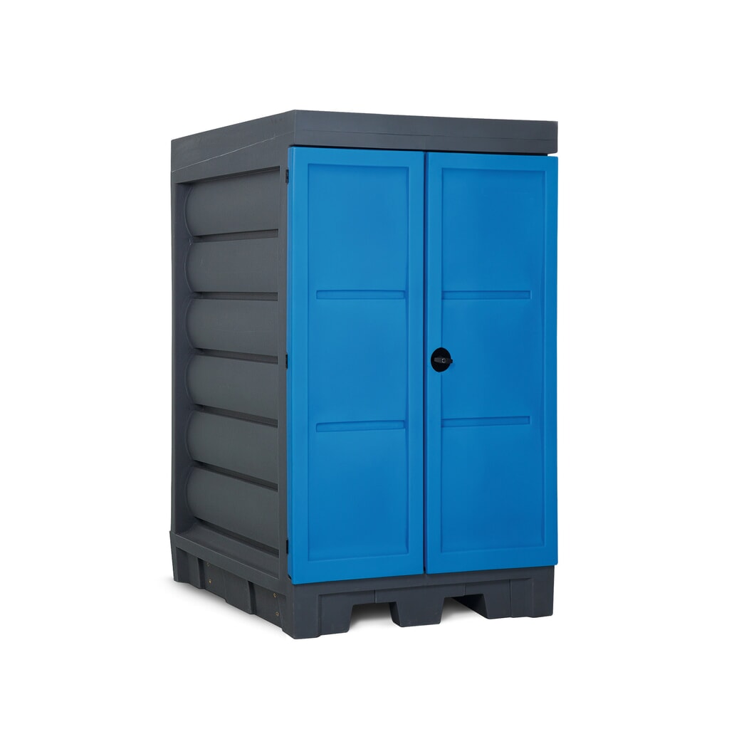 Produktabbildung: Gefahrstoff-Depot aus PE, HxBxT 1.980 x 1.140 x 1.480 mm, 2x 200 l