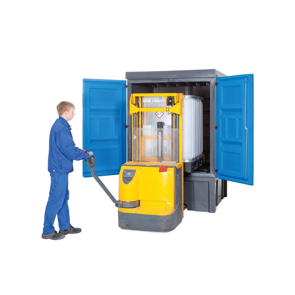 Produktabbildung Nr. 3: Gefahrstoff-Depot aus PE, HxBxT 2.330 x 1.560 x 1.550 mm, 1x IBC oder 4x 200 l
