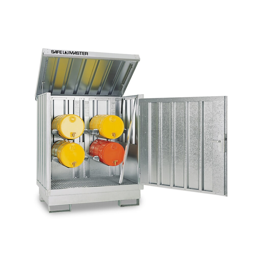 Produktabbildung: SAFE Master® Gefahrstoff-Depot, verzinkt und lackiert, 2x 200 l, HxBxT 1.685 x 1.420 x 1.080 mm, lichtgrau