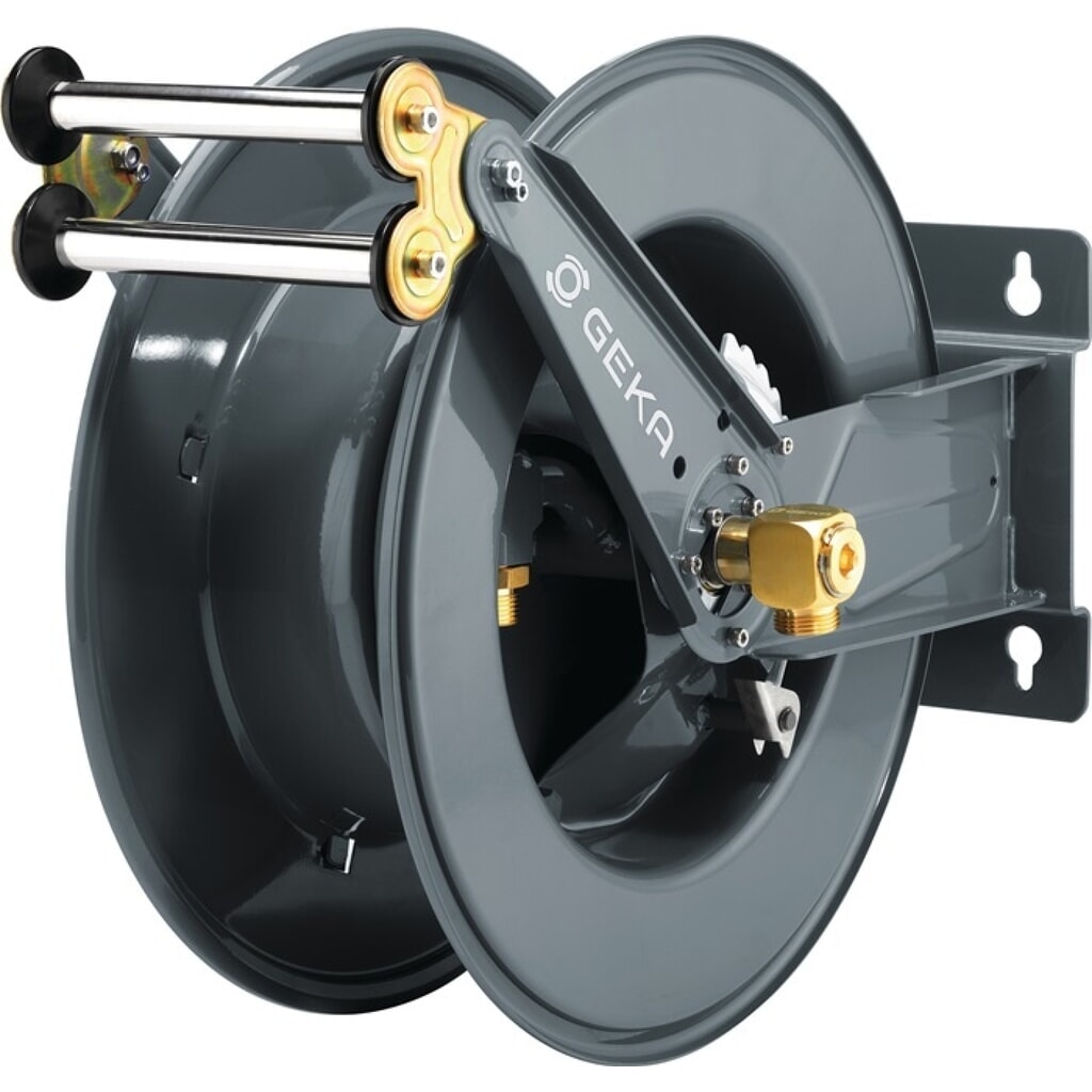 Produktabbildung: GEKA Schlauchwagen PA30, Gehäuse Stahl Federrückzug, Anschlussgewinde 33,25 mm G 1 AG ″, Ausgangsanschluss G 1 AG ″