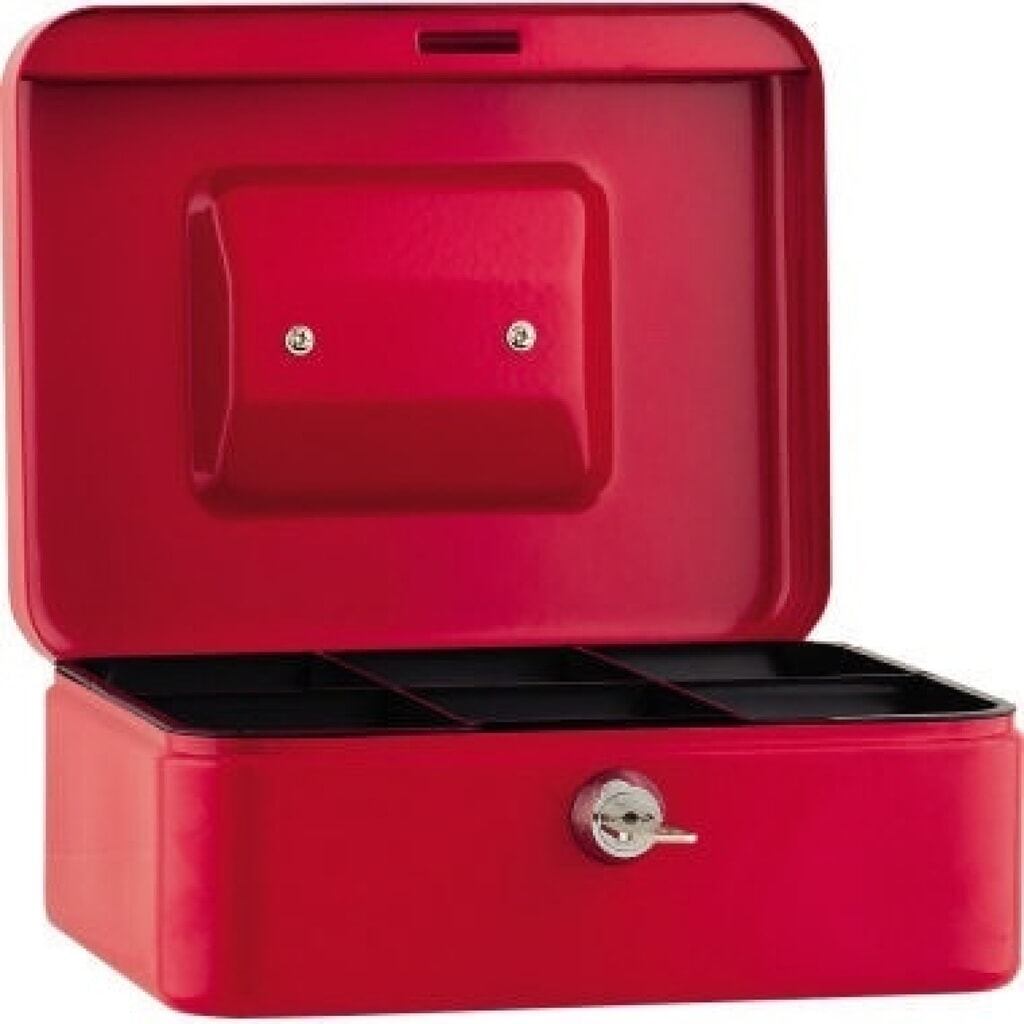 Produktabbildung: Geldkassette 20x9x16cm 6Fächer rot