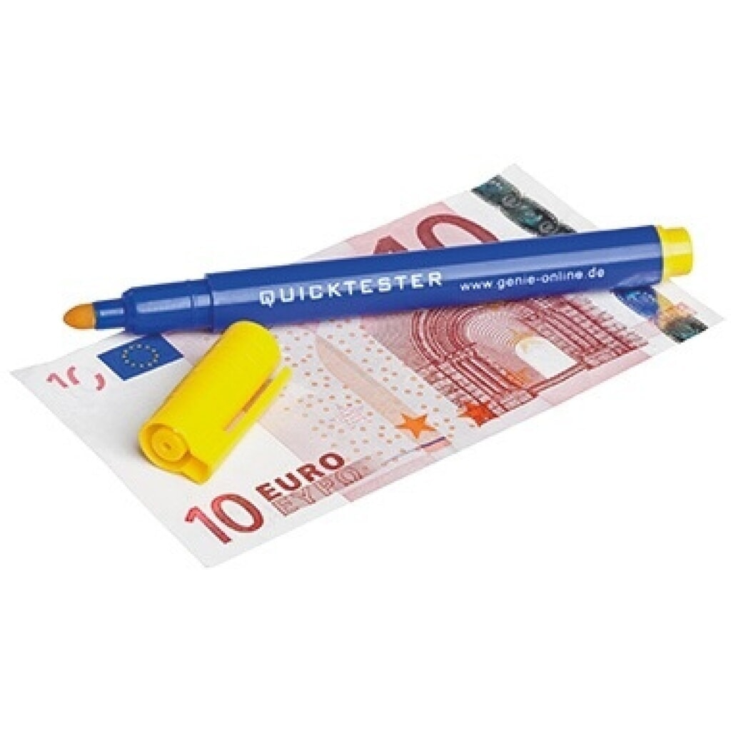 GENIE Geldscheinprüfstift Quicktester 11794 blau/gelb Produktabbildung: GENIE Geldscheinprüfstift Quicktester 11794 blau/gelb