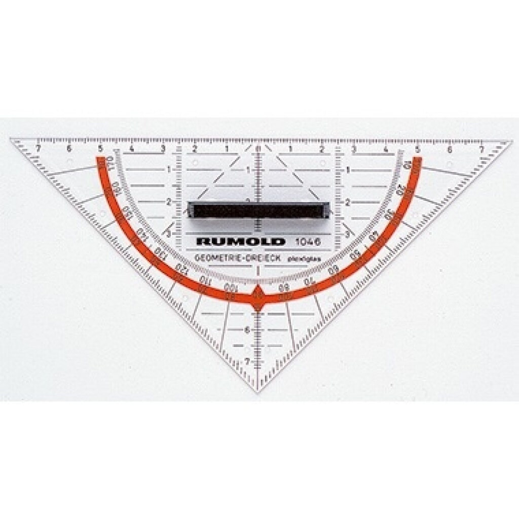 RUMOLD Geometriedreieck 1046 16cm Plexiglas transparent Produktabbildung: RUMOLD Geometriedreieck 1046 16cm Plexiglas transparent
