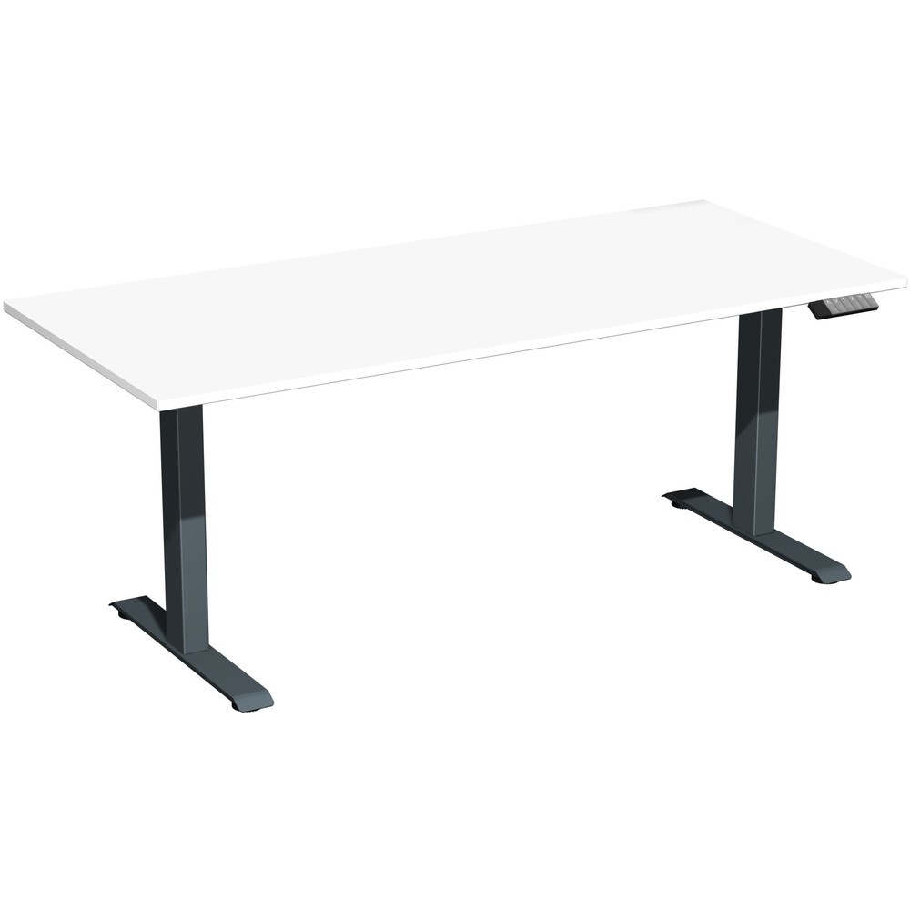 Produktabbildung Nr. 1: Geramöbel Schreibtisch Elevate Plus, elektrisch höhenverstellbar, HxBxT 630-1.280 x 1.600 x 800 mm, weiß/anthrazit