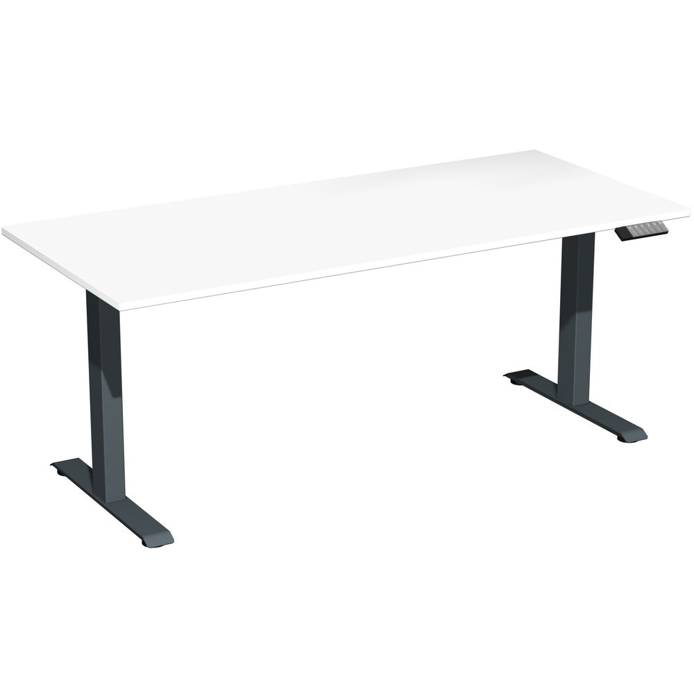 Produktabbildung Nr. 1: Geramöbel Schreibtisch Elevate Plus, elektrisch höhenverstellbar, HxBxT 630-1.280 x 1.800 x 800 mm, weiß/anthrazit