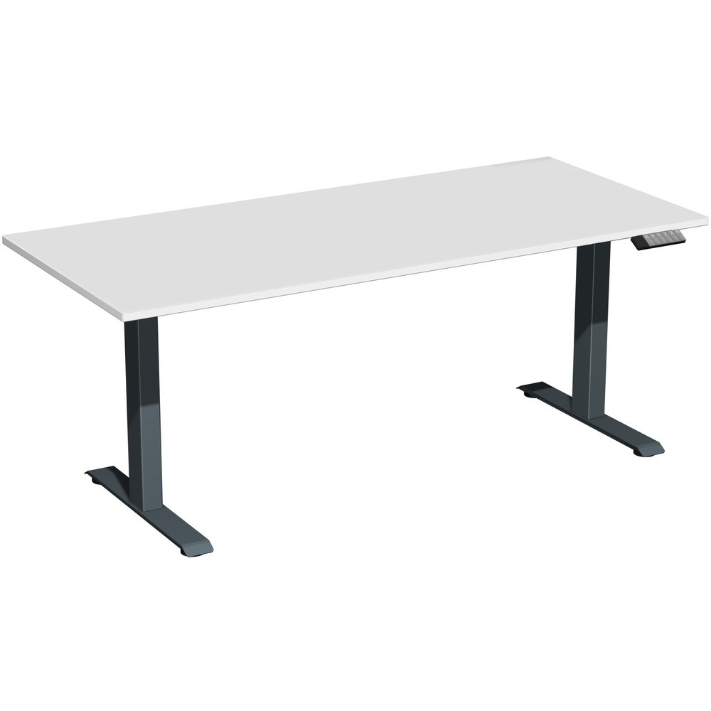Produktabbildung Nr. 1: Geramöbel Schreibtisch Elevate Plus, elektrisch höhenverstellbar, HxBxT 630-1.280 x 1.800 x 800 mm, lichtgrau/anthrazit