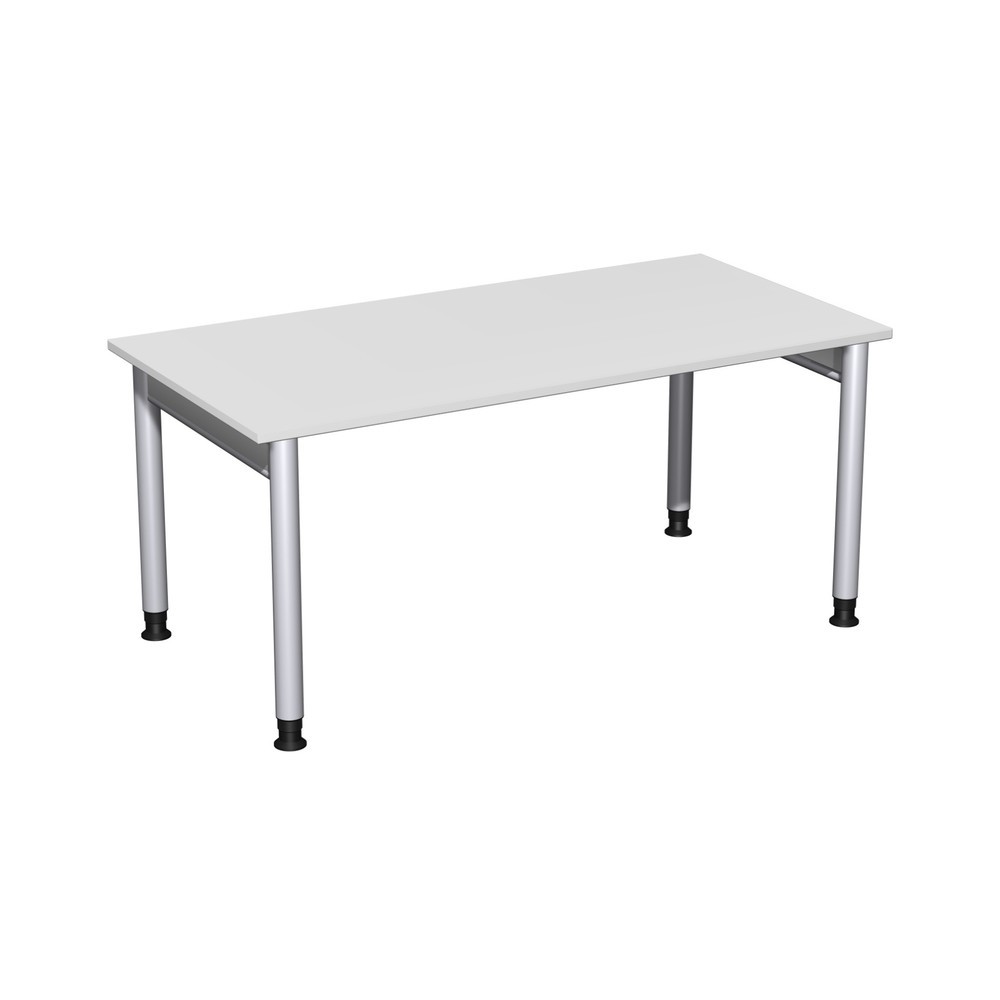 Produktabbildung: Geramöbel Manuell höhenverstellbarer Schreibtisch Profi, 4-Fuß-Gestell, BxT 1.600 x 800 mm, lichtgrau
