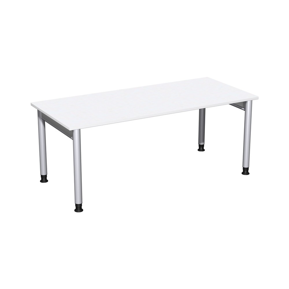 Produktabbildung: Geramöbel Manuell höhenverstellbarer Schreibtisch Profi, 4-Fuß-Gestell, BxT 1.800 x 800 mm, weiß