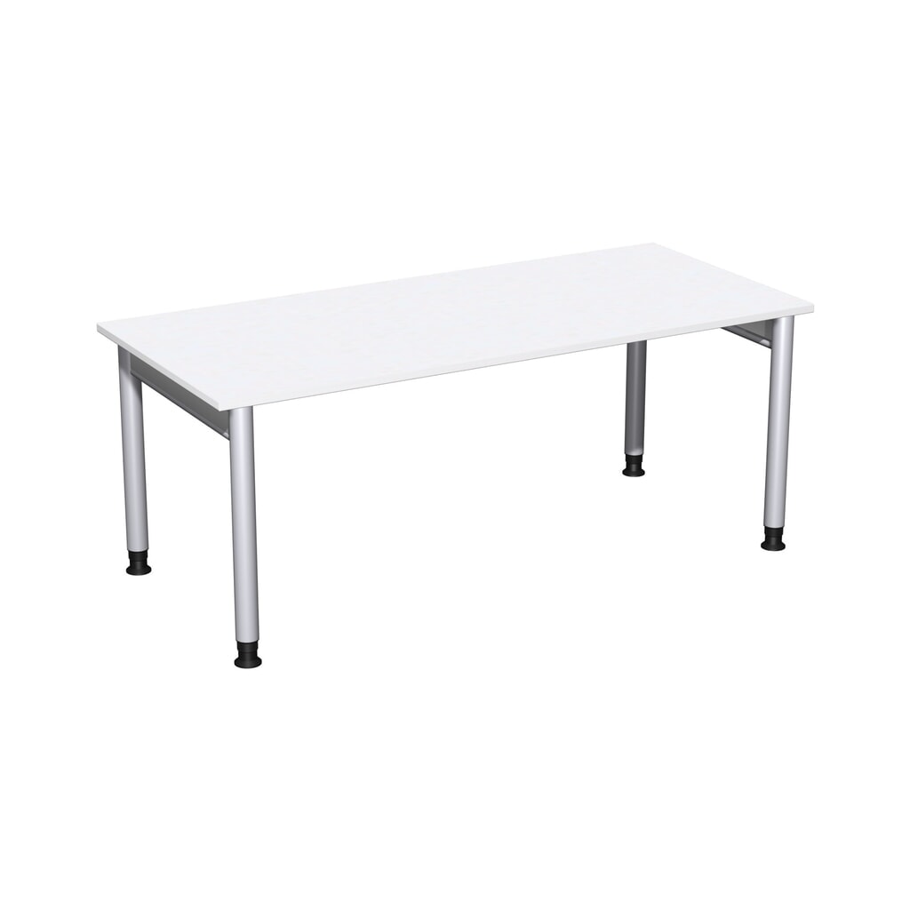 Geramöbel Manuell höhenverstellbarer Schreibtisch Profi, 4-Fuß-Gestell, BxT 1.800 x 800 mm, weiß Produktabbildung: Geramöbel Manuell höhenverstellbarer Schreibtisch Profi, 4-Fuß-Gestell, BxT 1.800 x 800 mm, weiß