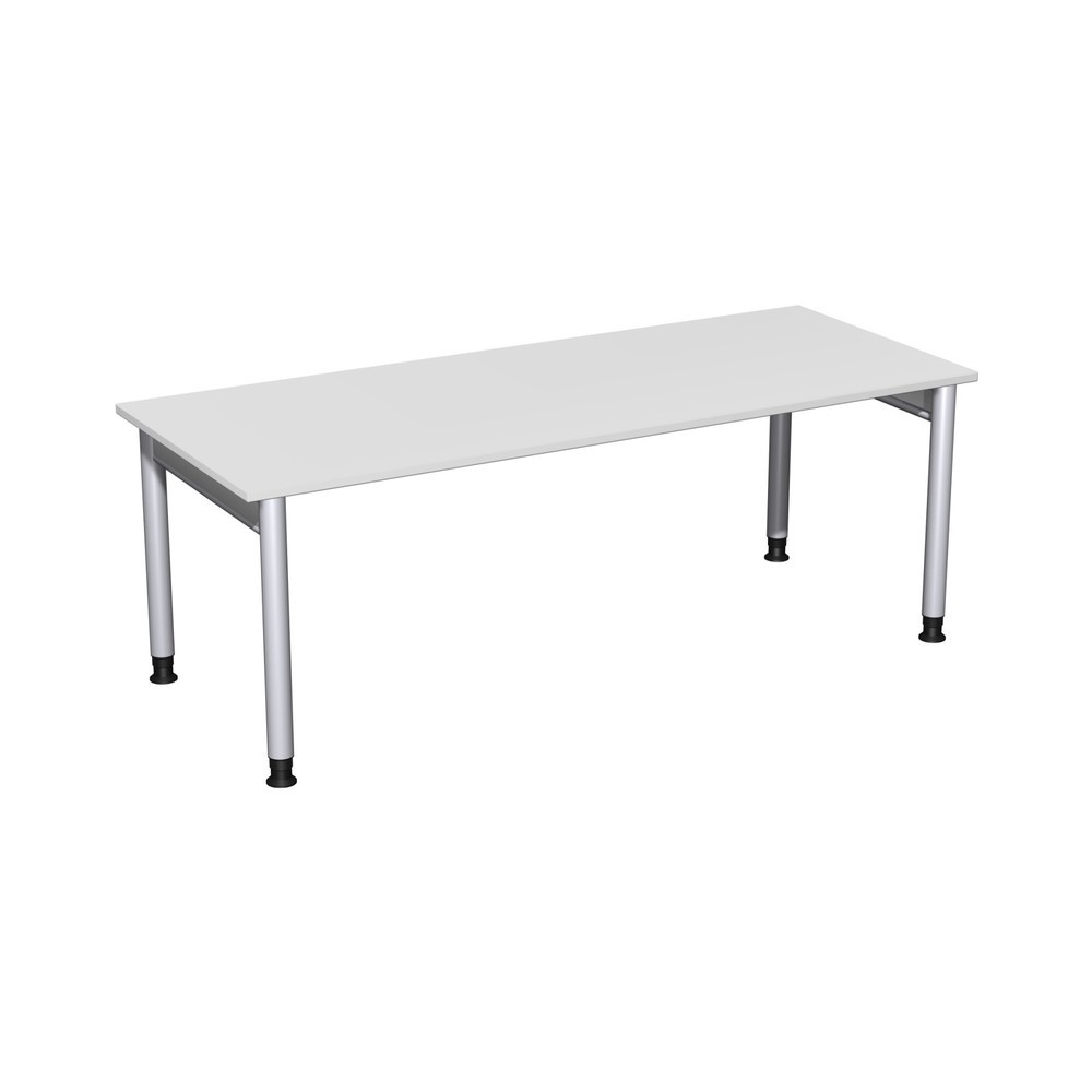 Produktabbildung: Geramöbel Manuell höhenverstellbarer Schreibtisch Profi, 4-Fuß-Gestell, BxT 2.000 x 800 mm, lichtgrau
