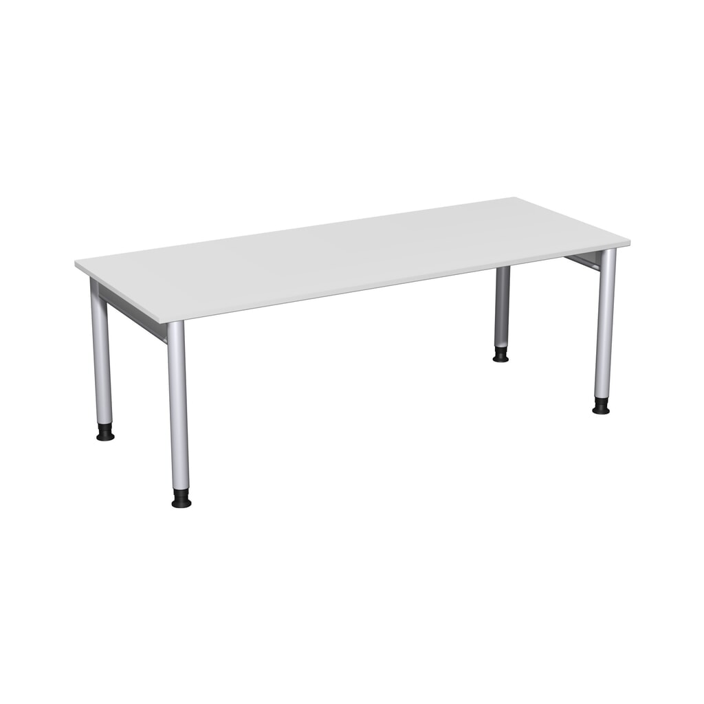 Produktabbildung: Geramöbel Manuell höhenverstellbarer Schreibtisch Profi, 4-Fuß-Gestell, BxT 2.000 x 800 mm, lichtgrau