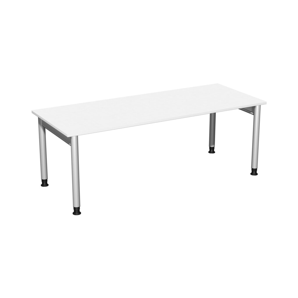 Geramöbel Manuell höhenverstellbarer Schreibtisch Profi, 4-Fuß-Gestell, BxT 2.000 x 800 mm, weiß Produktabbildung: Geramöbel Manuell höhenverstellbarer Schreibtisch Profi, 4-Fuß-Gestell, BxT 2.000 x 800 mm, weiß
