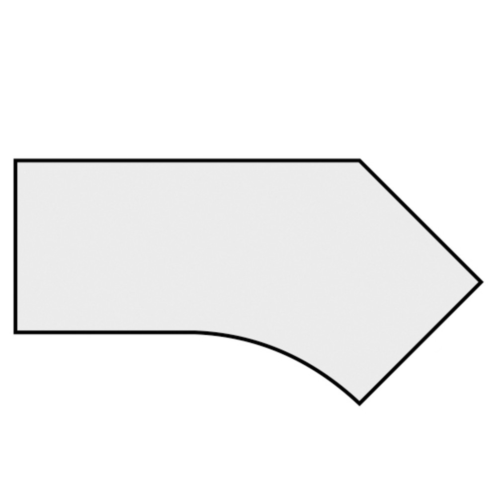 Produktabbildung Nr. 4: Geramöbel Manuell höhenverstellbarer Schreibtisch Profi, Freiform-Tischplatte 135° links, 4-Fuß-Gestell, BxT 2.166 x 1.130 mm, weiß