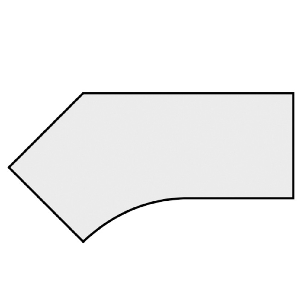 Produktabbildung Nr. 5: Geramöbel Manuell höhenverstellbarer Schreibtisch Profi, Freiform-Tischplatte 135° links, 4-Fuß-Gestell, BxT 2.166 x 1.130 mm, weiß