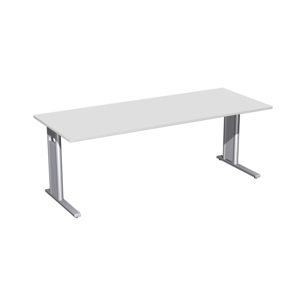 Produktabbildung: Geramöbel Büro-Schreibtisch Profi, C-Fuß-Gestell, BxT 2.000 x 800 mm, lichtgrau