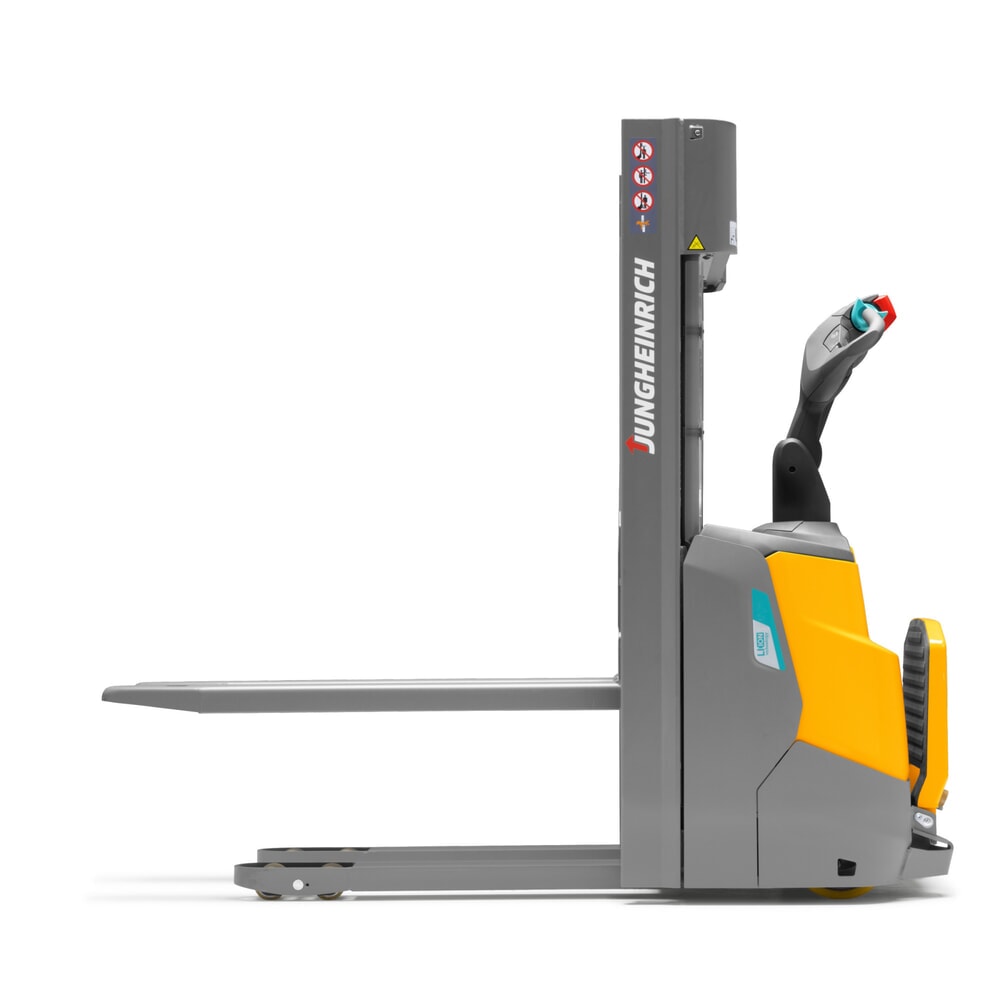 N° de l'image du produit 9 : Gerbeur électrique Jungheinrich ERC 112i ZT avec plateforme de conduite, mât télescopique double, hauteur de levage 2 300 mm, capacité de charge 1 200 kg, hydraulique proportionnelle