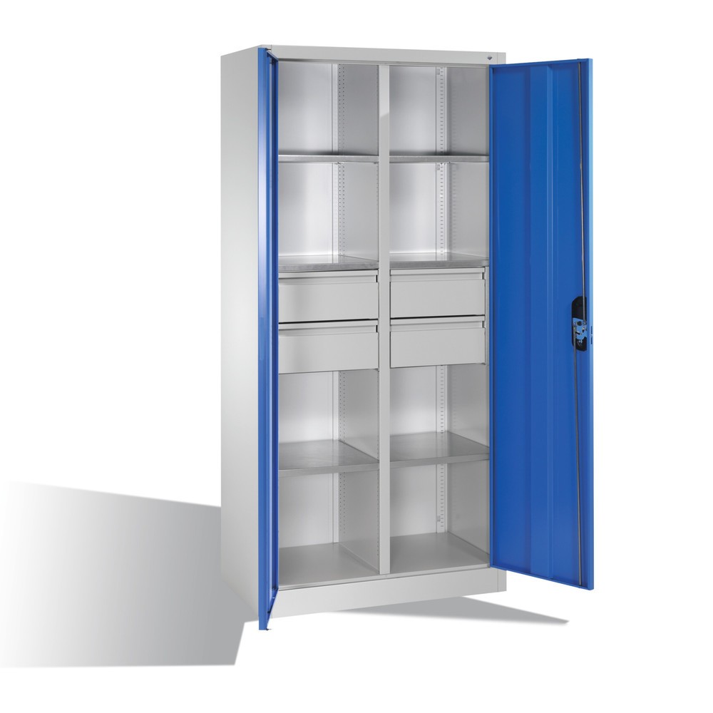 Productafbeelding nr. 7: Gereedschapskast C+P, laden 4x174 mm, 6 legborden, breedte 930 mm, antracietgrijs, lichtblauw