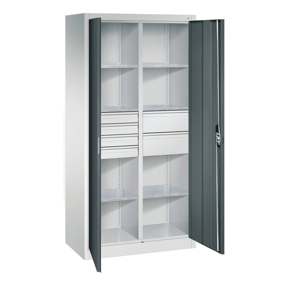 Productafbeelding nr. 7: Gereedschapskast C+P, 4x86 + 4x174 mm, 6 legborden, breedte 930 mm, lichtgrijs, lichtblauw