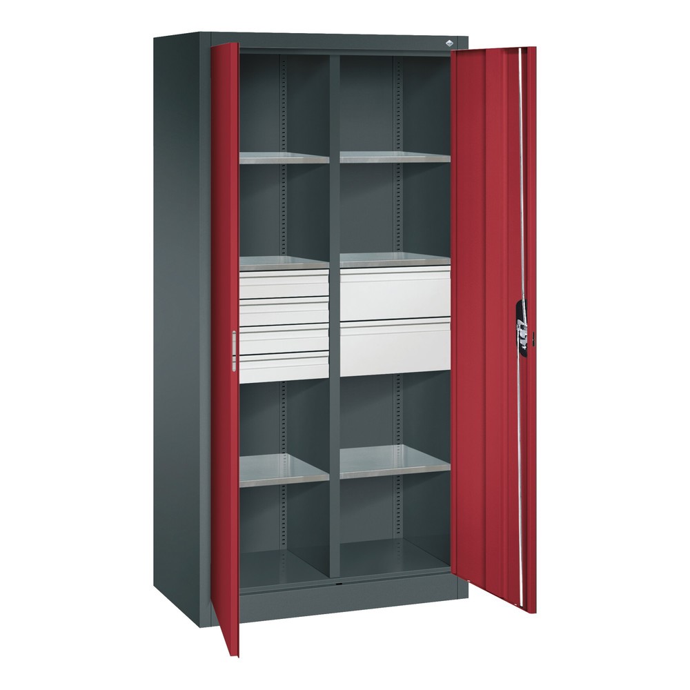 Productafbeelding nr. 7: Gereedschapskast C+P, 4x86 + 4x174 mm, 6 legborden, breedte 930 mm, lichtgrijs, zwartgrijs