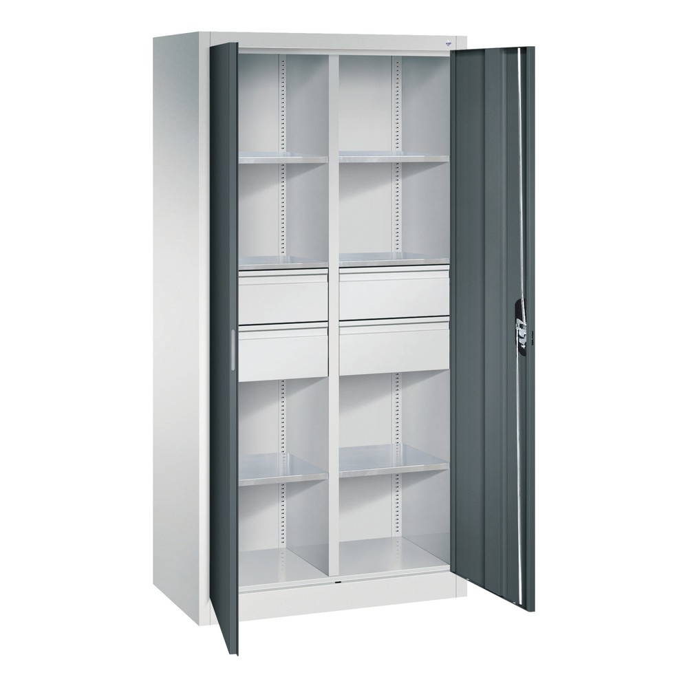 Productafbeelding nr. 8: Gereedschapskast C+P, laden 4x174 mm, 6 legborden, breedte 930 mm, lichtgrijs, antracietgrijs