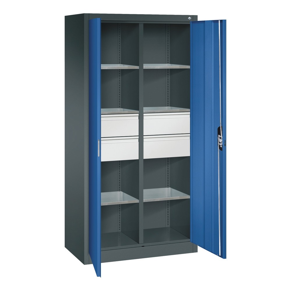 Productafbeelding nr. 9: Gereedschapskast C+P, laden 4x174 mm, 6 legborden, breedte 930 mm, antracietgrijs, gentiaanblauw
