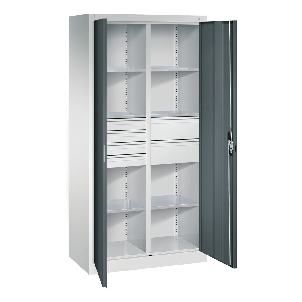 Productafbeelding nr. 9: Gereedschapskast C+P, laden 4x86 + 2x174 mm, 6 legborden, breedte 930 mm, lichtgrijs, antracietgrijs