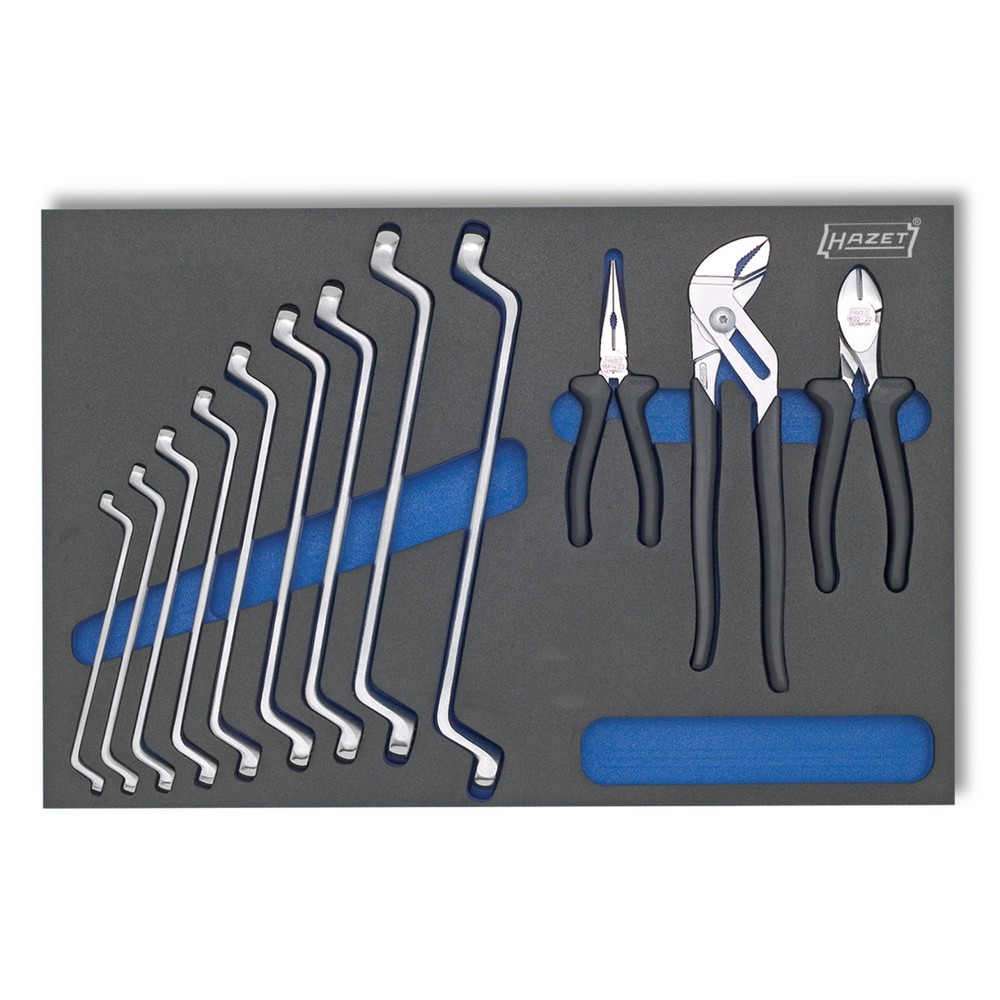 Product afbeelding: Gereedschapsset HAZET®, dubbele ringsleutels + tangen, 12-delig